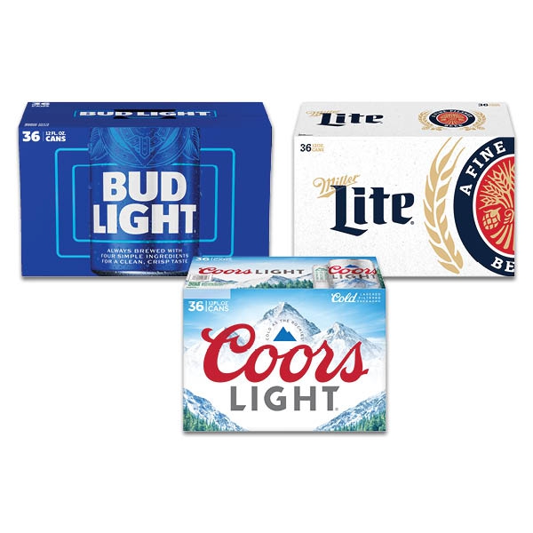 :$24.97 Coors, Budweiser or Miller 36 pack 12 oz., select varieties. While supplies last.