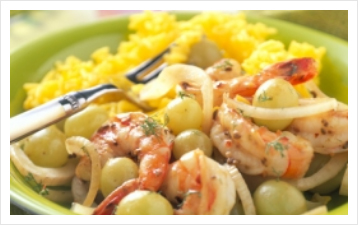 Stir-fry Shrimp with Grapes Photo